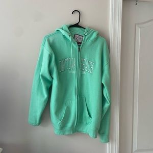 seafoam green oversized zip up